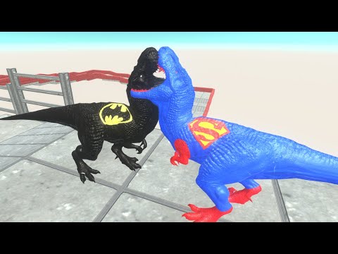 SUPERMAN T-REX DEATH FALL - Animal Revolt Battle Simulator