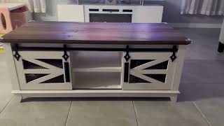 OKD 48 Inch Coffee Table With Sliding Barn Doors Review