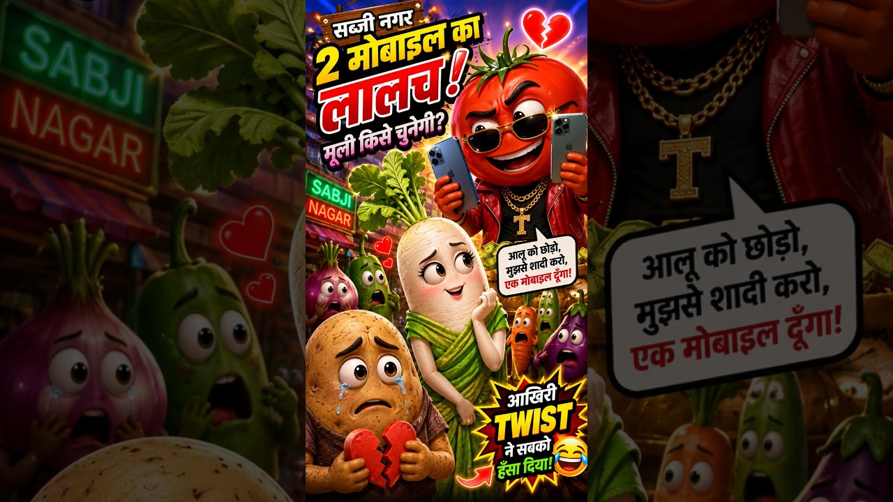 🍅 टमाटर ने मूली को 2 मोबाइल का लालच दिया! 😂🥔 आखिरी ट्विस्ट ने सबको हंसा दिया#shorts #viral#viralshot