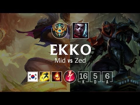 Ekko Mid vs Zed - KR Challenger Patch 8.21