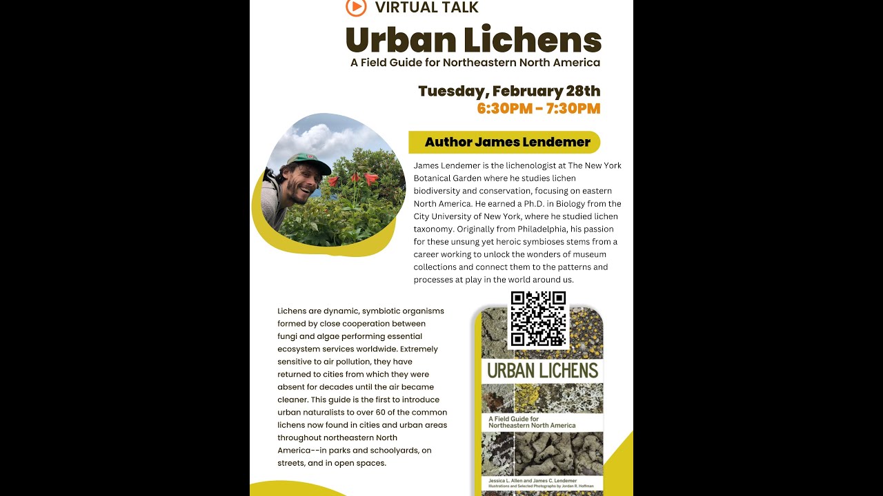 Urban Lichens a talk by James Lendemer Ph.D.