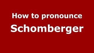 How to pronounce Schomberger