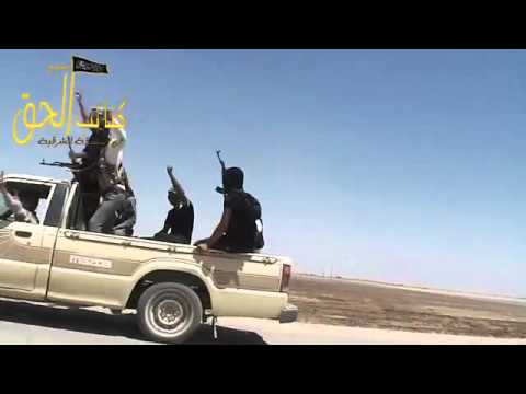 توجه عناصر تجمع كتائب الحق لعملية السيطرة على حاجز البجارية في مدينة القامشلي في محافظة الحسكة