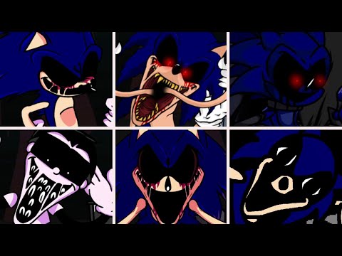 Friday Night Funkin' - You Can't Run but everytime it's Sonic.EXE turn a Different Skin Mod is used