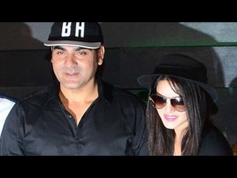 Arbaaz Khan And Sunny Leone At Film Tera Intezaar's Mahurat Shooting