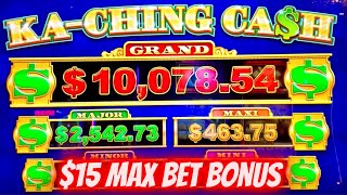 $15 Max Bet Bonus On KA-CHING CASH Slot | High Limit JAMES BOND | Dancing Drums Explosion | EP-19