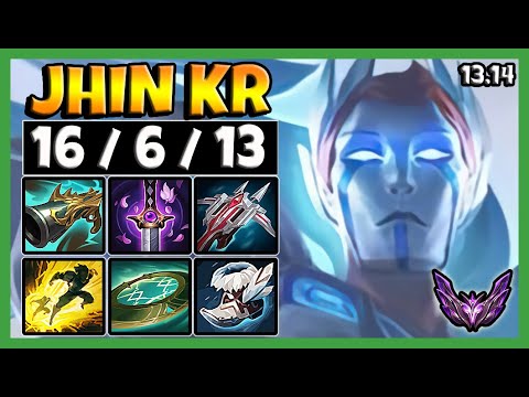 Jhin ADC vs Ashe / KR Master / Patch 13.14 / Season 13 [ 16 / 6 / 13 ]  ⭐