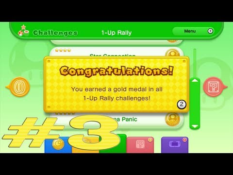 New Super Mario Bros. U 1-Up Rally Challenges ☆ All Gold Medals ☆