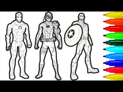 Flash Spiderman Iron Man Thor Batman Captain America  Coloring Pages