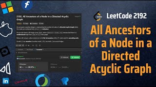 YouTube video '✅ All Ancestors of a Node in a Directed Acyclic Graph - LeetCode 2192 - Depth First Search'