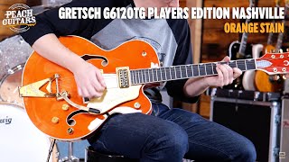 Video thumbnail for No Talking...Just Tones | Gretsch G6120TG Players Edition Nashville Hollow Body | Orange Stain by Peach Guitars