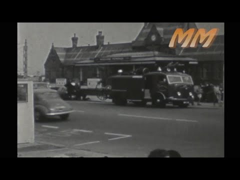 Morecambe seafront & fun fair 1960s old cine film 295