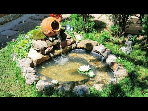 DIY Small Garden Pond with Waterfall & Rock Garden