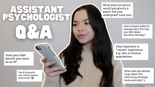 Assistant Psychologist Q&A - the reason why I didn't do a masters and how my faith impacts my work