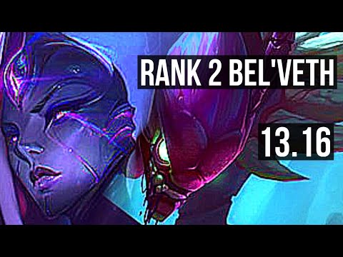 BEL'VETH vs KHA'ZIX (JNG) | Rank 2 Bel'Veth, 75% winrate, 8/1/6, Godlike | NA Challenger | 13.16