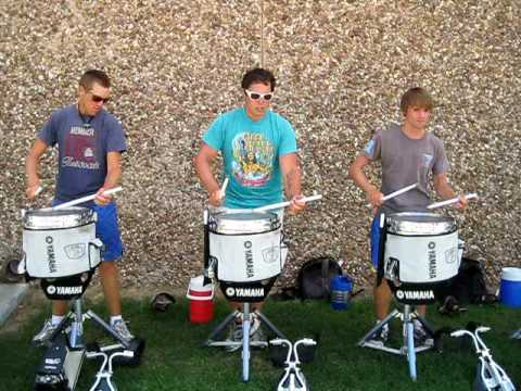 three 2009 Bluecoats snares playing '09 Rhythm X intro