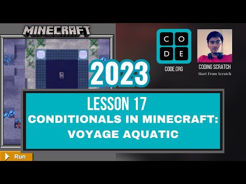Code.org Lesson 17 Conditionals in Minecraft Voyage Aquatic | Express Course 2023 Update