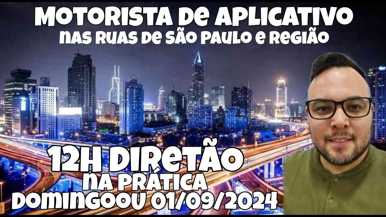 #587 UBER AO VIVO 12H DIRETÃO NA PRÁTICA EM SÃO PAULO | DOMINGOU 01/09/2024 #uber #dashcam #asmr