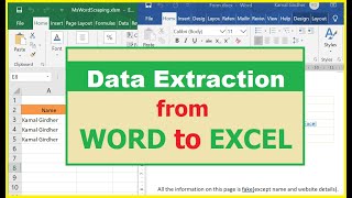 Macro to extract data from Word table to Excel | Excel VBA