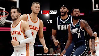 NBA 2K26 | Hawks vs Mavs | Realistic TV Broadcast Gameplay