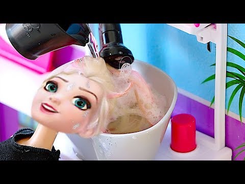 Barbie Doll Rapunzel Play Toys In Spa Morning Routine Doll House Toys