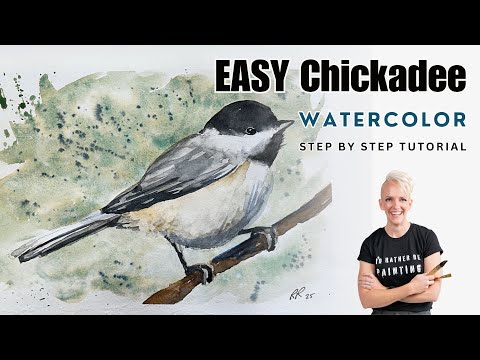 EASY Watercolor Chickadee