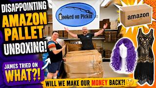 Disappointing Amazon Pallet Unboxing… James Tried on WHAT! Will We Make Our Money Back