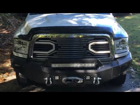 Vijay Front and Rear with 12K Winch Plate and LED lights and 4 D-rings for 10-18 Dodge RAM 2500/3500