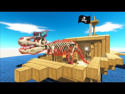 Arrr! SKELETON T-REX PIRATE DEATHRUN | Animal Revolt Battle Simulator