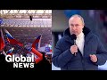 Putin says Russia will prevail in Ukraine in speech to thousands of cheering supporters in Moscow