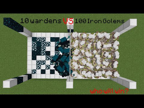 10 wardens vs 100 iron golems in minecraft