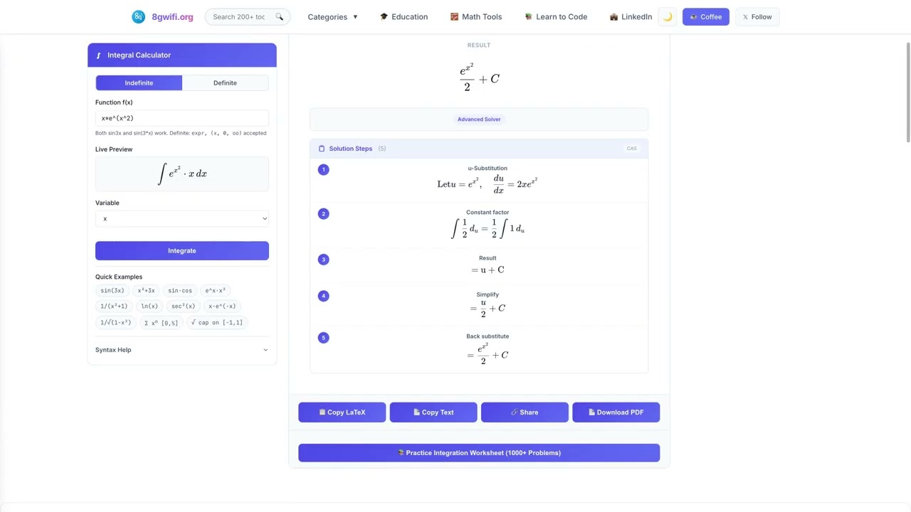integral calculator with steps demo