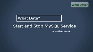 How to start and stop MySQL Server?