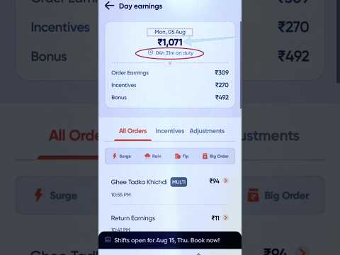 Swiggy food🍲 delivery| 4 hour earning update| 2024 Bangalore in bengaluru
