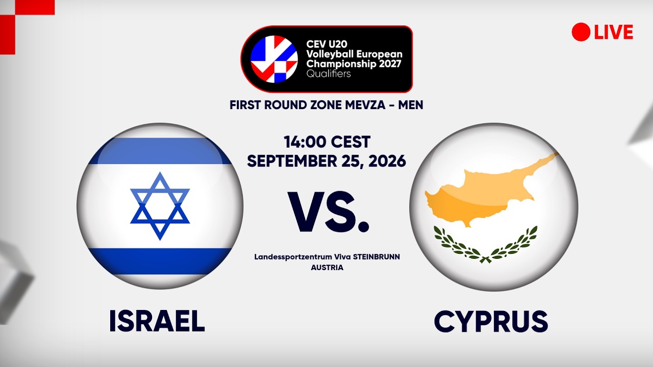 LIVE | ISRAEL vs. CYPRUS | CEV U20 EuroVolley 2027 | Men | Qualifiers