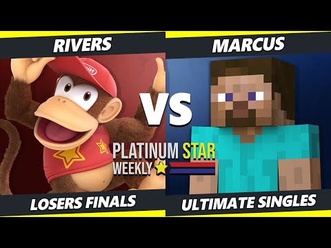 PSW S15:W13 Losers Finals - Rivers (Diddy Kong, Pyra Mythra, Roy) Vs. Marcus (Steve) SSBU Ultimate