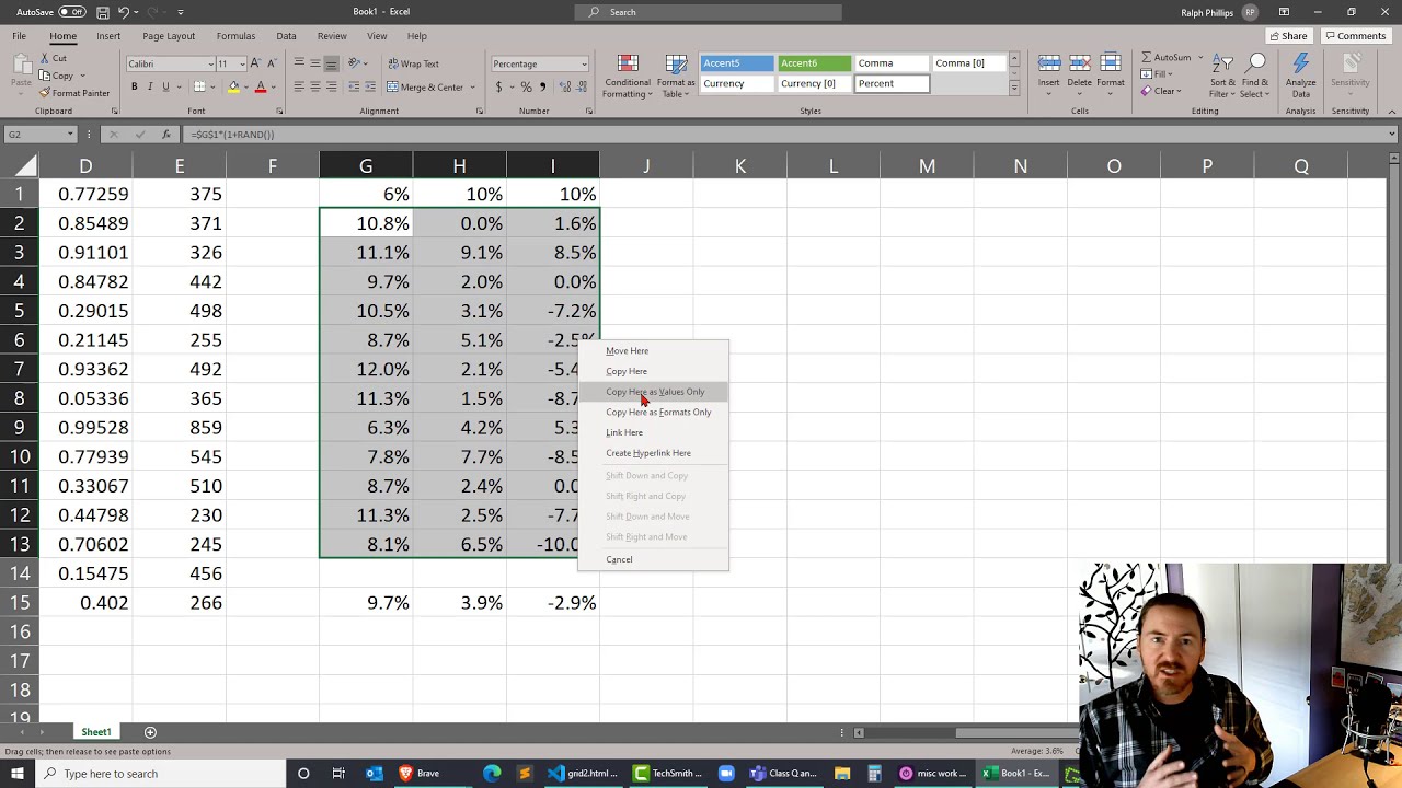 Create Random Rates of Return in Excel with RAND and RANDBETWEEN Functions