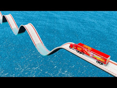 Impossible Car Loop Bridge Stunt - Cars vs Deep Water - BeamNG.Drive