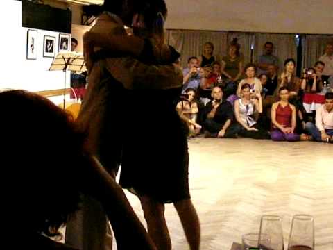  Andrea Misse  and  Javier Rodriguez  are  dancing  to  the  tango  "  Porteno y Bailarin  "