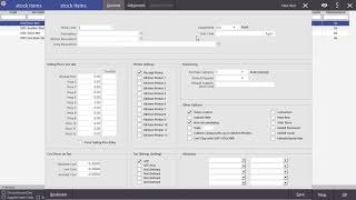 IdealPOS. Creating stock Items.