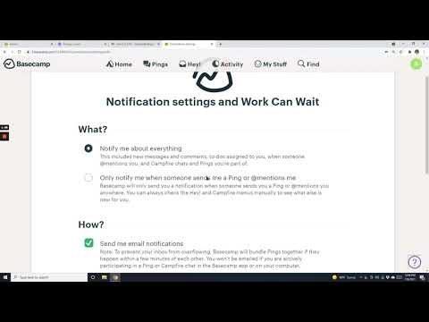 Basecamp setting notifications