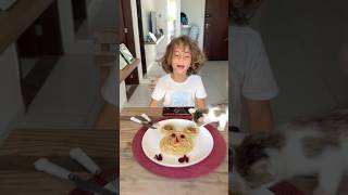 A GATINHA COMEU O MACARRÃO DO DAVI 😮 #tiarutedavi #comidasdivertidas
