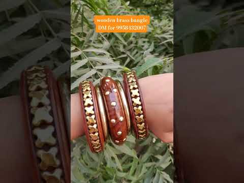 Handcrafted Wooden Brass Bangles for Women Trending Design