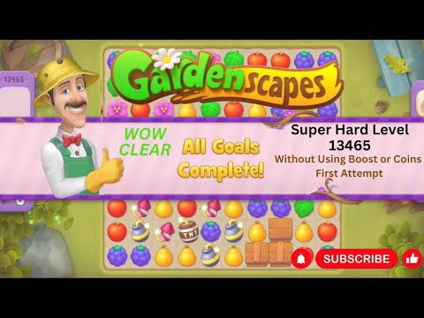 Gardenscapes | Super Hard Level 13465 | Without Using Boost & Coins | First Attempt |S.R Gaming Club