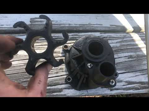 90hp Johnson evinrude water pump impeller replacement v4 with primer cap port replace clean carbs