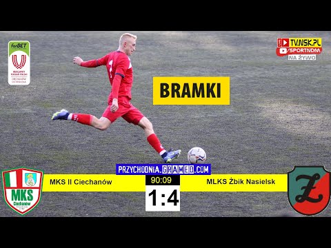 tv.nsk.pl [bramki] MKS II Ciechanów - MLKS Żbik Nasielsk 1:4 (0:2) 2022-10-04 g. 16 1/4 PP MZPN