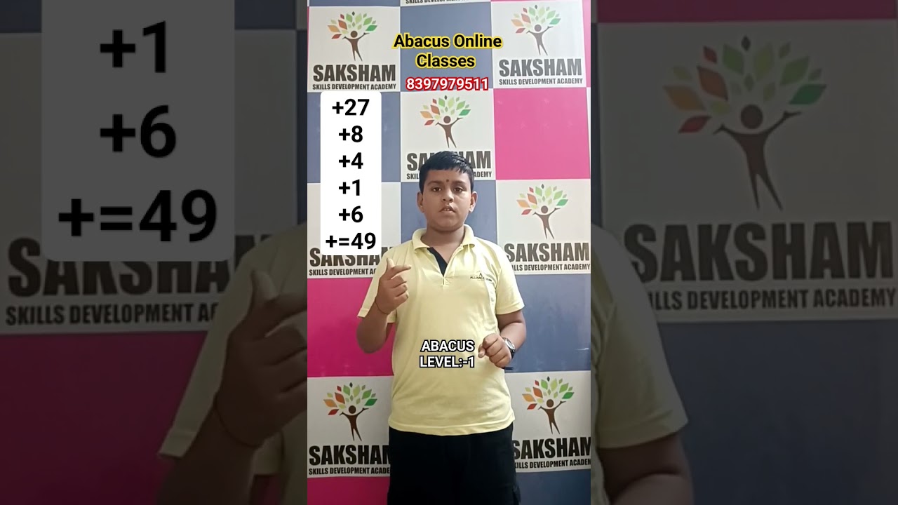 Abacus Level 1 | Saksham Abacus Academy #maths #abacus #learn #kids #brain #development #course #art