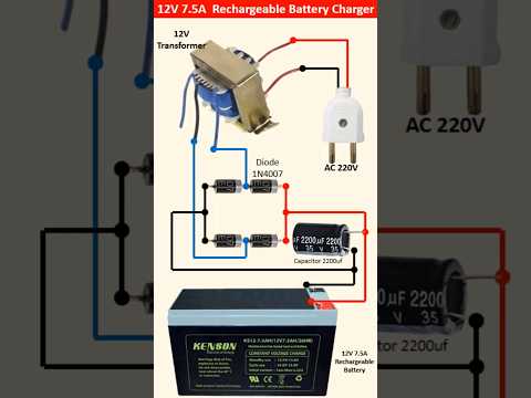 12V 7.5A Rechargeable Battery charger Circuit || 12 volt battery charger diagram #batterycharger