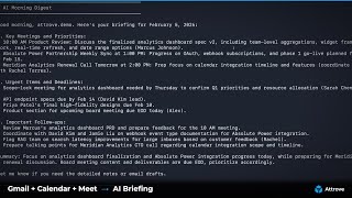 Gmail + Calendar + Meet → AI Morning Briefing (Built in Minutes)