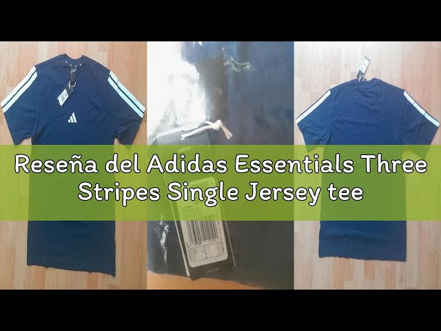 Vídeo relacionado con Adidas Uomo Essential Three Stripes Single Jersey tee, Black/White, M